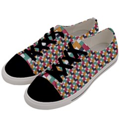 Abstract Geometric Men s Low Top Canvas Sneakers