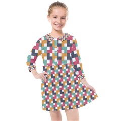 Abstract Geometric Kids  Quarter Sleeve Shirt Dress by HermanTelo