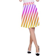 Abstract Lines Mockup Oblique A-line Skirt