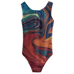 Abstract Art Pattern Kids  Cut-out Back One Piece Swimsuit