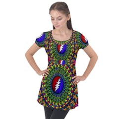 Grateful Dead Puff Sleeve Tunic Top by Sapixe