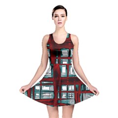 Abstract Color Background Form Reversible Skater Dress