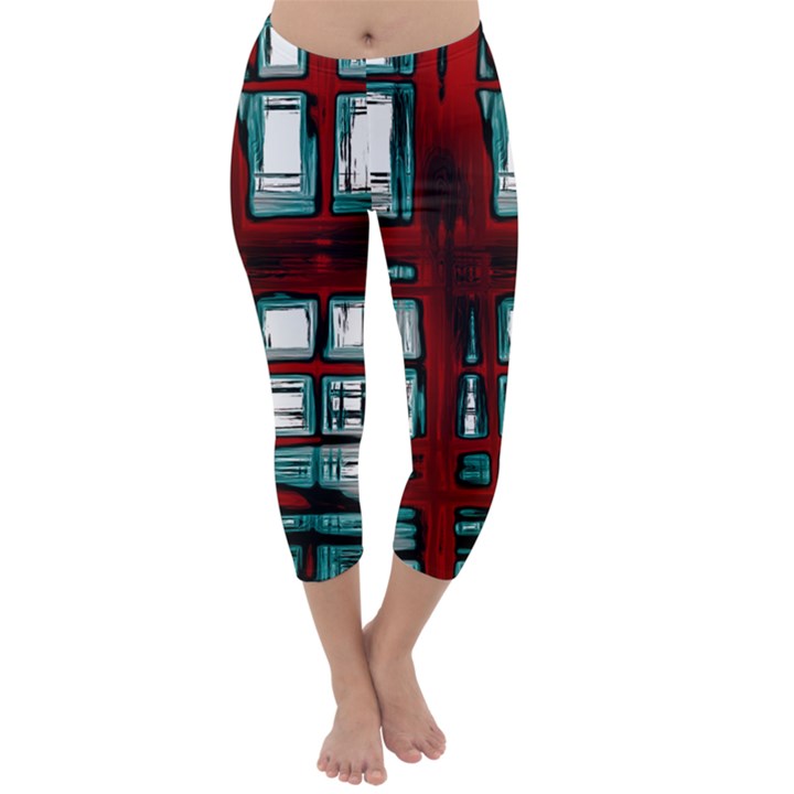 Abstract Color Background Form Capri Winter Leggings 