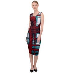 Abstract Color Background Form Sleeveless Pencil Dress