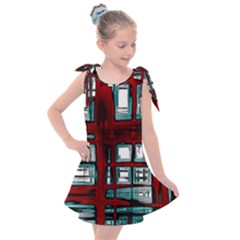 Abstract Color Background Form Kids  Tie Up Tunic Dress