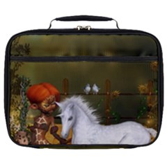 Cute Fairy With Unicorn Foal Full Print Lunch Bag by FantasyWorld7