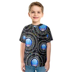 Abstract Glossy Blue Kids  Sport Mesh Tee