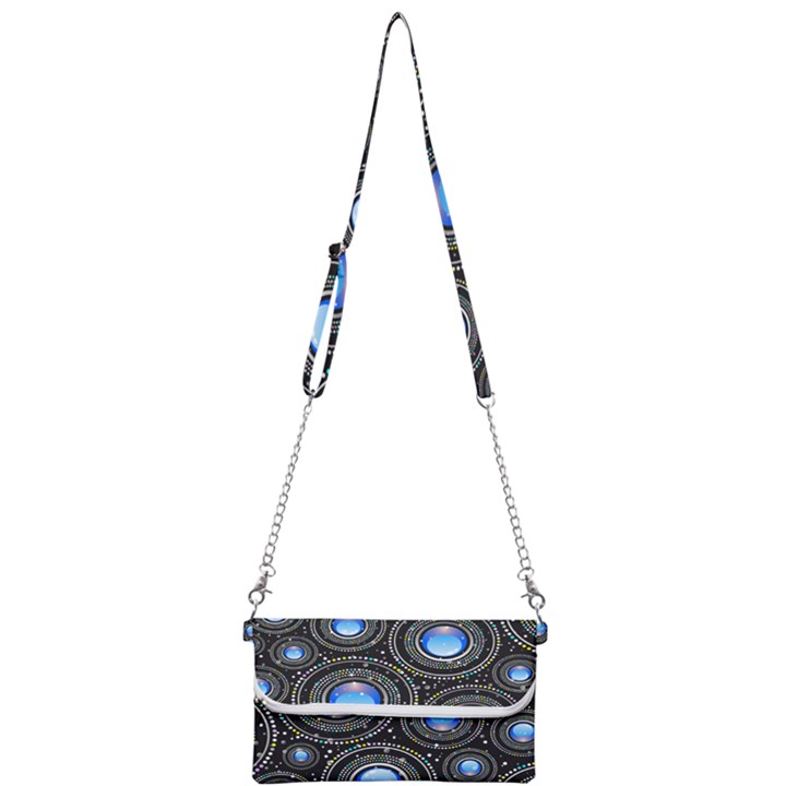 Abstract Glossy Blue Mini Crossbody Handbag