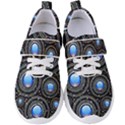 Abstract Glossy Blue Women s Velcro Strap Shoes View1