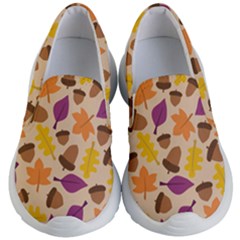 Acorn Leaves Pattern Kids  Lightweight Slip Ons