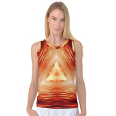 Abstract Orange Triangle Women s Basketball Tank Top