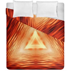 Abstract Orange Triangle Duvet Cover Double Side (california King Size)