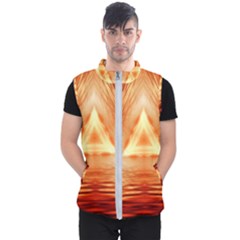 Abstract Orange Triangle Men s Puffer Vest