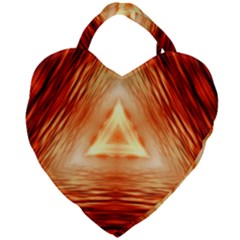 Abstract Orange Triangle Giant Heart Shaped Tote by HermanTelo