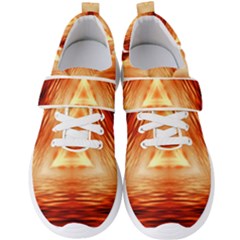 Abstract Orange Triangle Men s Velcro Strap Shoes