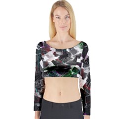 Abstract Science Fiction Long Sleeve Crop Top by HermanTelo