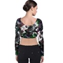 Abstract Science Fiction Velvet Long Sleeve Crop Top View2
