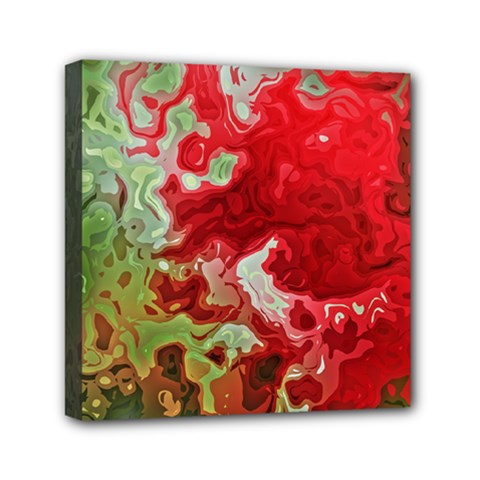 Abstract Stain Red Seamless Mini Canvas 6  X 6  (stretched) by HermanTelo