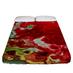 Abstract Stain Red Seamless Fitted Sheet (king Size)