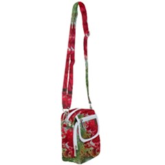 Abstract Stain Red Seamless Shoulder Strap Belt Bag