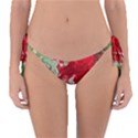 Abstract Stain Red Seamless Reversible Bikini Bottom View1