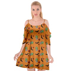 Halloween Witch Pattern Orange Cutout Spaghetti Strap Chiffon Dress by snowwhitegirl