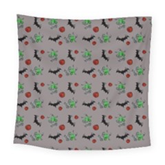 Halloween Witch Pattern Grey Square Tapestry (large)