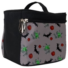 Halloween Witch Pattern Grey Make Up Travel Bag (big) by snowwhitegirl