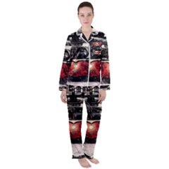 Winter Trolley Satin Long Sleeve Pyjamas Set by snowwhitegirl