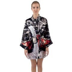 Winter Trolley Long Sleeve Kimono Robe by snowwhitegirl