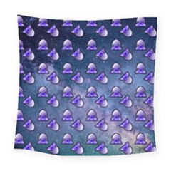 Kawaii Space Rocket Pattern Square Tapestry (large)