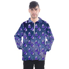 Kawaii Space Rocket Pattern Men s Half Zip Pullover by snowwhitegirl