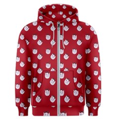 Lazy Bat One Red Pattern Men s Zipper Hoodie