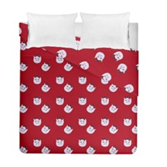 Lazy Bat One Red Pattern Duvet Cover Double Side (Full/ Double Size)