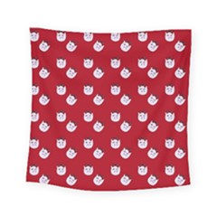 Lazy Bat One Red Pattern Square Tapestry (small) by snowwhitegirl