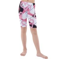 Heart Abstract Kids  Mid Length Swim Shorts