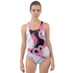 Heart Abstract Cut-Out Back One Piece Swimsuit