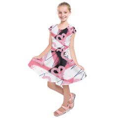 Heart Abstract Kids  Short Sleeve Dress