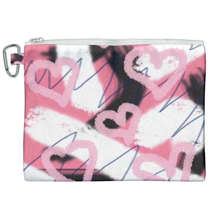 Heart Abstract Canvas Cosmetic Bag (XXL)