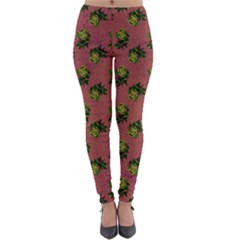 Pink Denim And Roses Lightweight Velour Leggings by snowwhitegirl