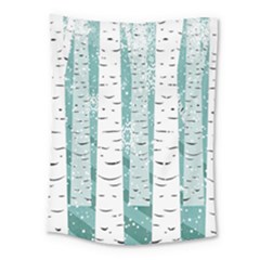 Birch Tree Background Snow Medium Tapestry