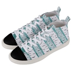 Birch Tree Background Snow Men s Mid-top Canvas Sneakers