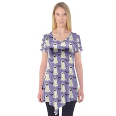 Halloween Ghost Bat Short Sleeve Tunic 