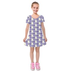 Halloween Ghost Bat Kids  Short Sleeve Velvet Dress