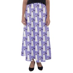 Halloween Ghost Bat Flared Maxi Skirt