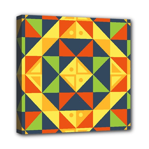 Background Geometric Color Plaid Mini Canvas 8  X 8  (stretched)