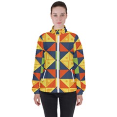 Background Geometric Color Plaid Women s High Neck Windbreaker by Mariart