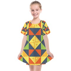 Background Geometric Color Plaid Kids  Smock Dress by Mariart