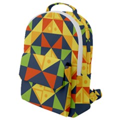 Background Geometric Color Plaid Flap Pocket Backpack (small)