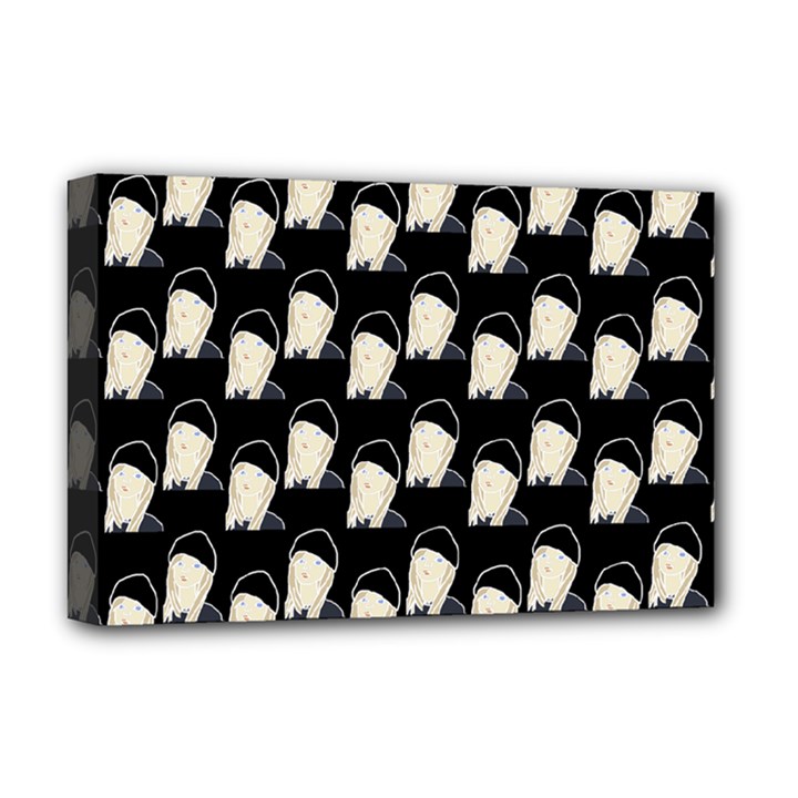 Beanie Boy Pattern Deluxe Canvas 18  x 12  (Stretched)